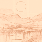 Sepia sketch with grid