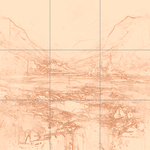 Sepia sketch with grid