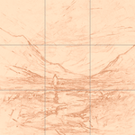 Sepia sketch with grid