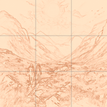 Sepia sketch with grid