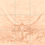 Sepia sketch with grid