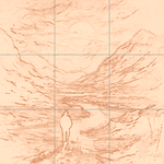 Sepia sketch with grid