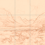 Sepia sketch with grid