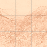 Sepia sketch with grid