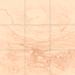 Sepia sketch with grid