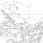 Line drawing with grid