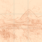 Sepia sketch with grid