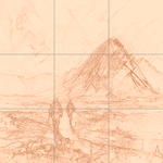 Sepia sketch with grid