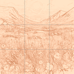 Sepia sketch with grid