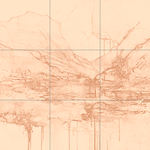 Sepia sketch with grid