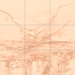 Sepia sketch with grid