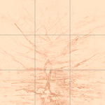 Sepia sketch with grid