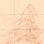 Sepia sketch with grid