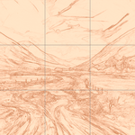 Sepia sketch with grid