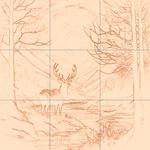 Sepia sketch with grid