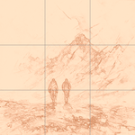 Sepia sketch with grid