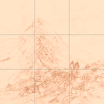 Sepia sketch with grid