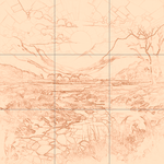 Sepia sketch with grid