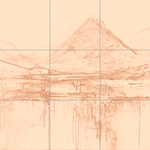 Sepia sketch with grid