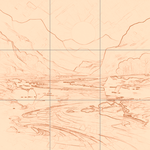 Sepia sketch with grid