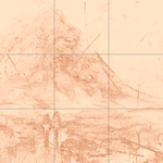 Sepia sketch with grid