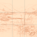 Sepia sketch with grid