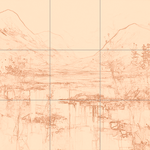 Sepia sketch with grid