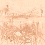 Sepia sketch with grid