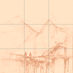 Sepia sketch with grid