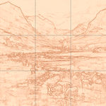 Sepia sketch with grid