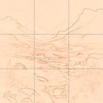 Sepia sketch with grid