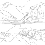 Line drawing with grid