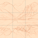 Sepia sketch with grid