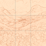 Sepia sketch with grid