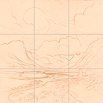 Sepia sketch with grid