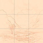 Sepia sketch with grid