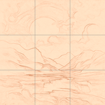 Sepia sketch with grid