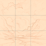 Sepia sketch with grid