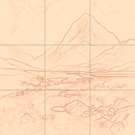 Sepia sketch with grid