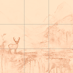 Sepia sketch with grid