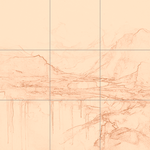 Sepia sketch with grid