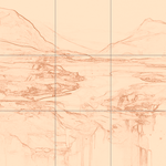 Sepia sketch with grid