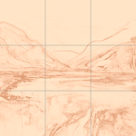 Sepia sketch with grid