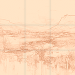 Sepia sketch with grid