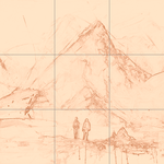 Sepia sketch with grid