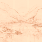 Sepia sketch with grid