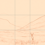 Sepia sketch with grid