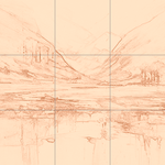 Sepia sketch with grid