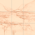 Sepia sketch with grid