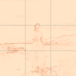 Sepia sketch with grid